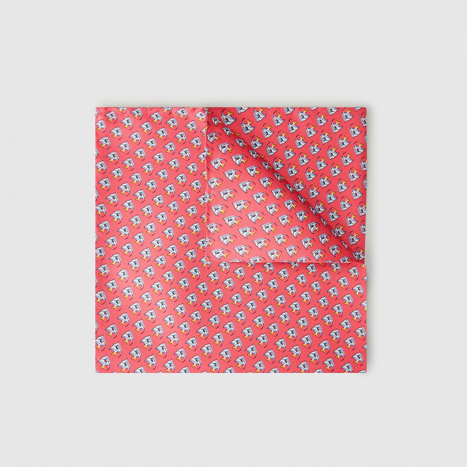 Coral fish printed silk handkerchief