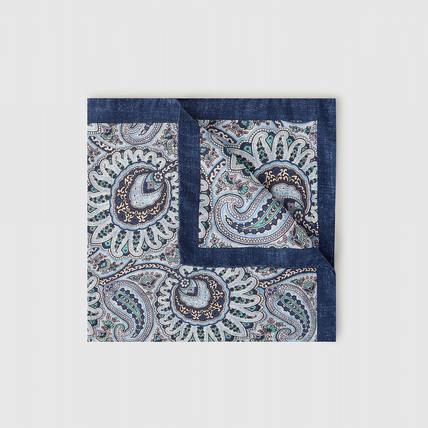 Blue silk handkerchief for business travel