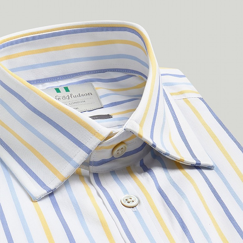 Men's Blue and Yellow Stripe BC Classic Fit Shirt Men's Blue and Yellow Stripe BC Classic Fit Shirt