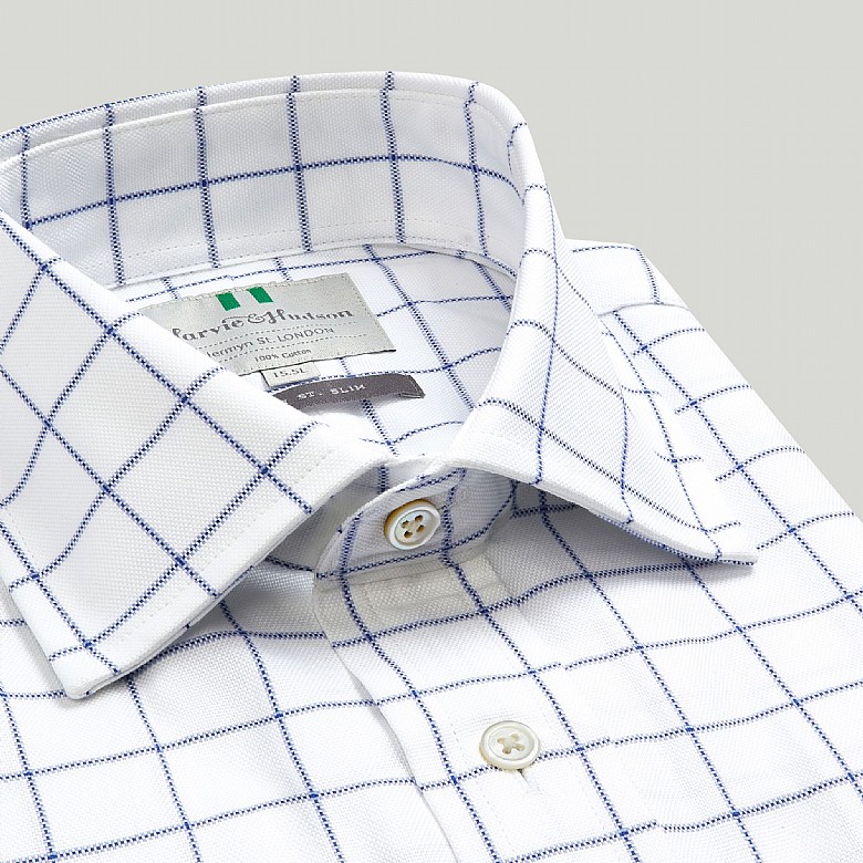 Men's Blue Windowpane BC Slim Fit Shirt
