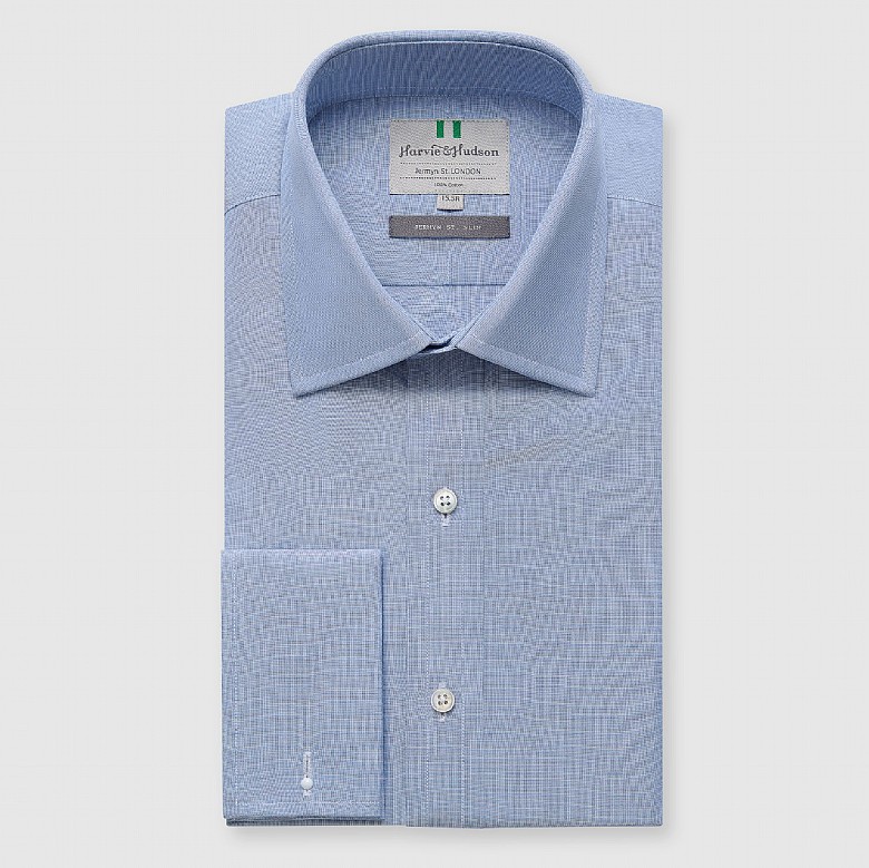 slim fit luxury cotton double cuff dress shirt Luxury Shirt' in Champagne with French Cuff - Slim Fit