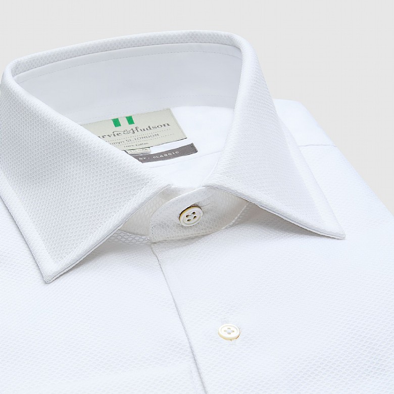 Luxury White Marcella Slim Fit Dress Shirt | Harvie & Hudson Luxury White Marcella Slim Fit Dress Shirt | Harvie & Hudson