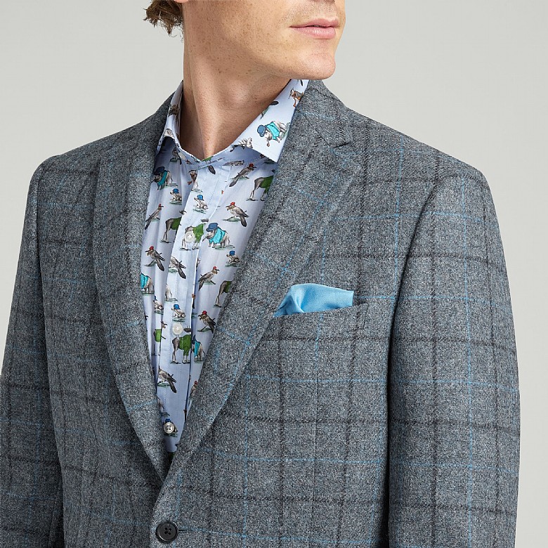 Racing Green Blue Check Tweed Jacket