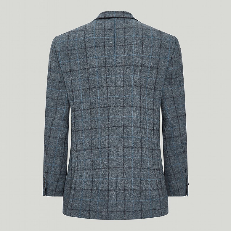 【タグ付新品未使用】ALUDE blue check tweed jacket タグ付新品未使用】ALUDE blue check tweed jacket - メルカリ