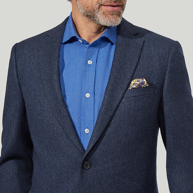 DABO氏着用WOODBLOCK HERRINGBONE JACKET NAVY