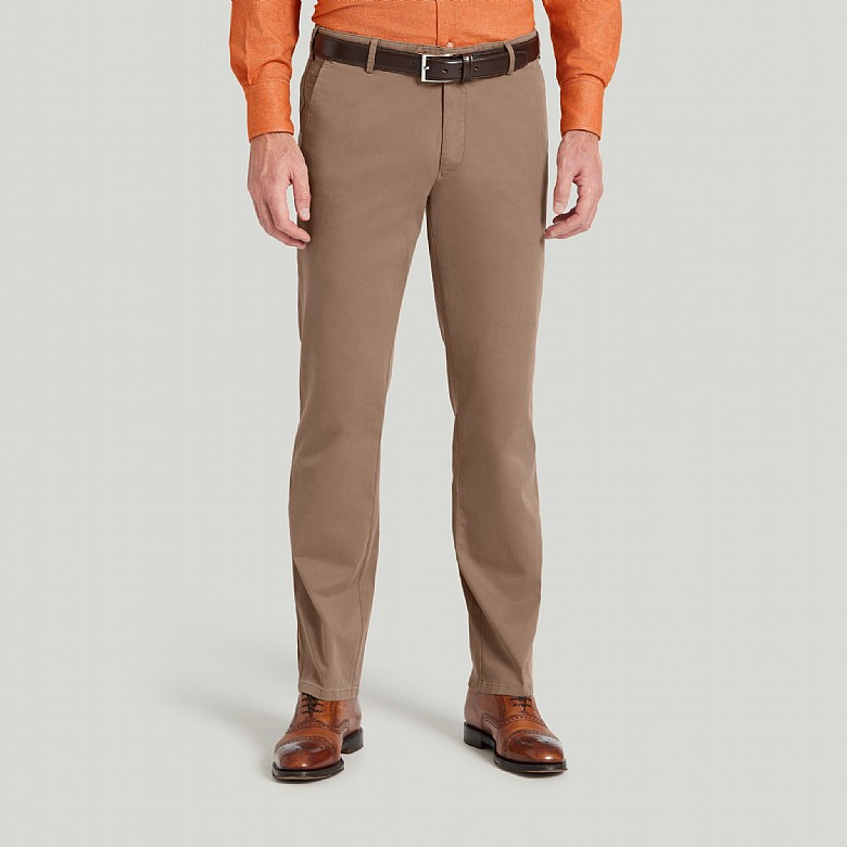 Mens Beige Soft Cotton Chino