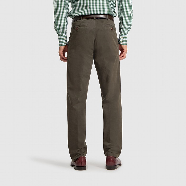 Navy Meyer Soft Cotton Chino | Men's Tailored Chinos | Harvie & Hudson