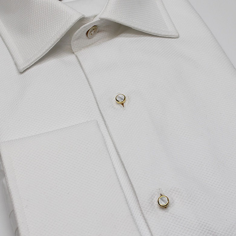 Men's Black and Silver Dress Shirt Studs