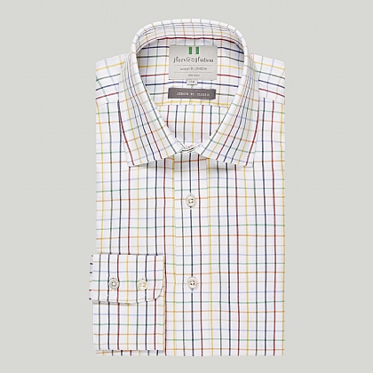 Multi Colour Check Button Cuff Classic Shirt