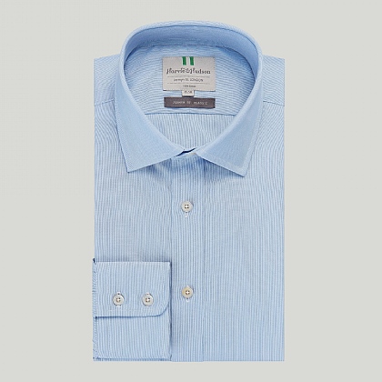Blue Fine Stripe Button Cuff Classic Fit Shirt