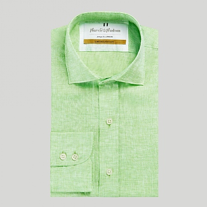 Green Pure Linen Shirt