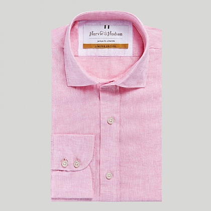 Pink Pure Linen Shirt