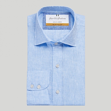Sky Blue Pure Linen Shirt