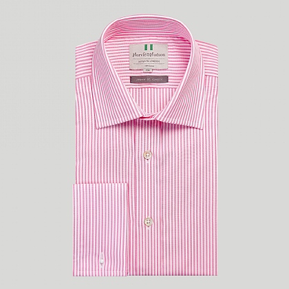 Pink Bengal Stripe Double Cuff Classic Fit Shirt