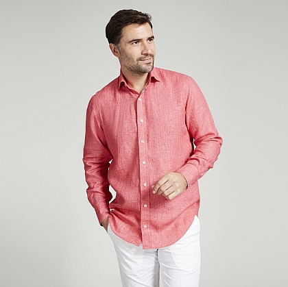 Brick Red Linen Shirt