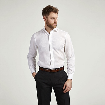 White Linen Casual Shirt