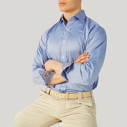 Blue 100% Cotton Casual Shirt