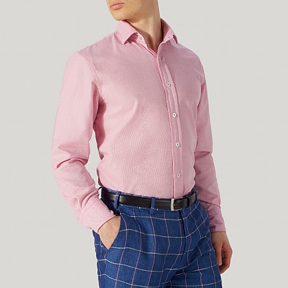 Pink Cotton Casual Shirt