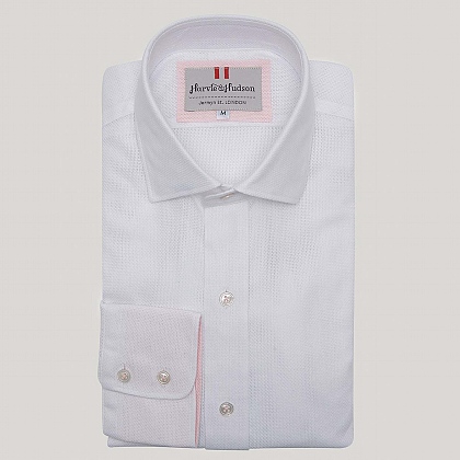 White Contrast Aertex Shirt