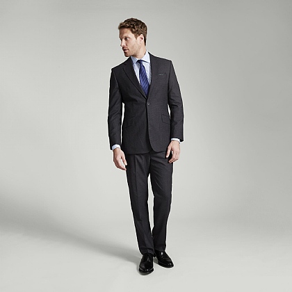 Grey Houndstooth Wool Suit
