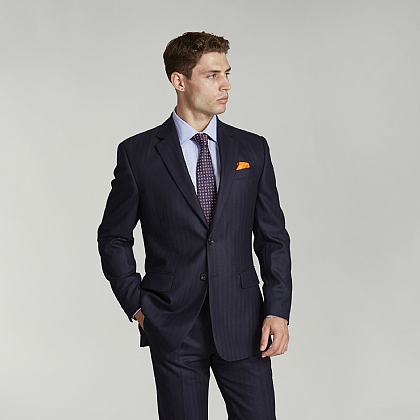 Navy Herringbone Suit