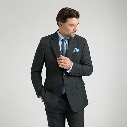 Grey Check Wool Suit
