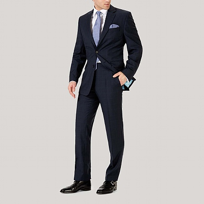 Navy Prince of Wales Check Suit