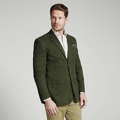 Forest Green Cotton Unstructured Jacket