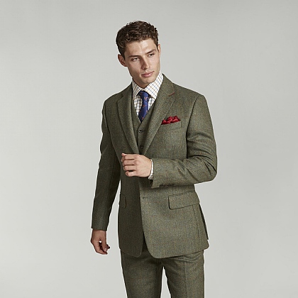 Dark Green Check Tweed Jacket