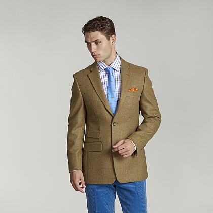 Sand Brown Check Tweed Jacket