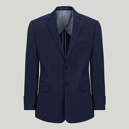 Navy Cotton Unstructured Jacket