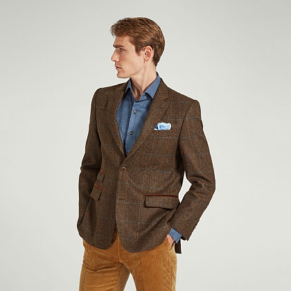 Brown Tweed Check Jacket