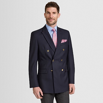 grey double breasted blazer