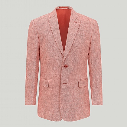 Red Pure Linen Jacket