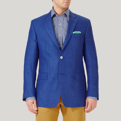 Royal Blue 100% Linen Jacket