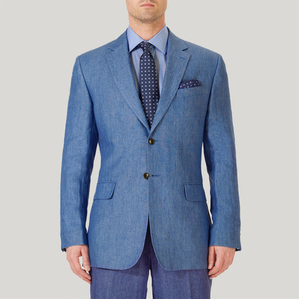 Blue Mix and Match Linen Jacket