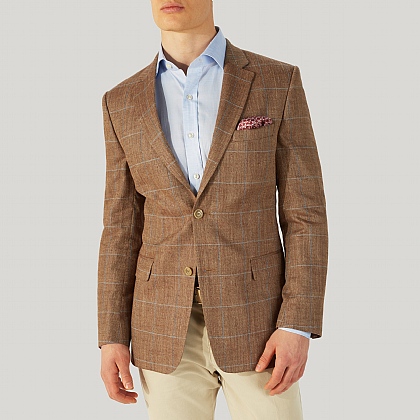 Tan and Sky Check Jacket