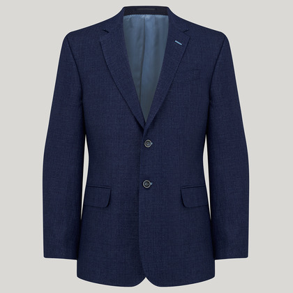 Blue Linen and Cotton Mix Jacket