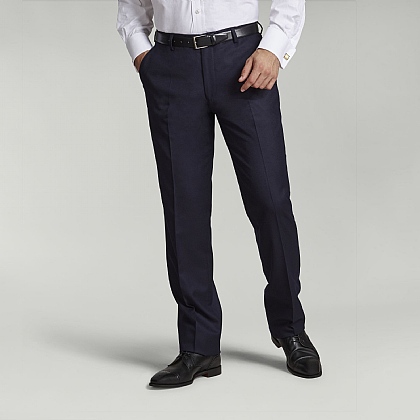 Navy Flannel Super Wool Trousers