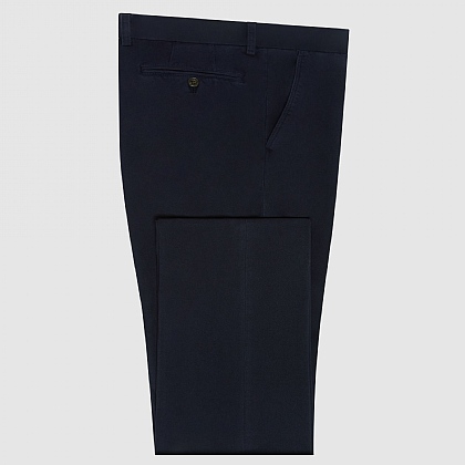 Navy Cotton Unfinished Chino