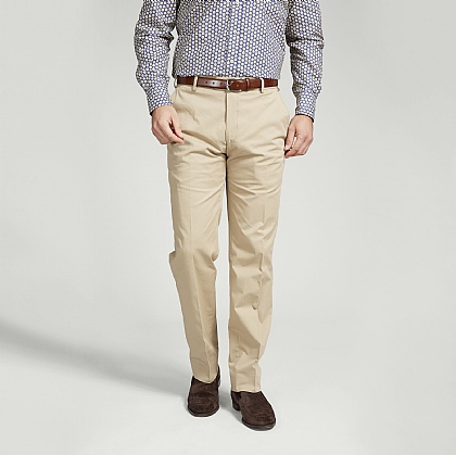 Beige Cotton Trouser