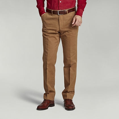 Tobacco Brown Cotton Trouser