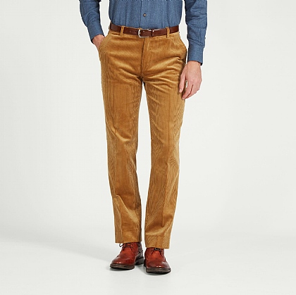 Fawn Yellow Cord Unfinished Trouser