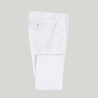 White Pure Linen Trouser