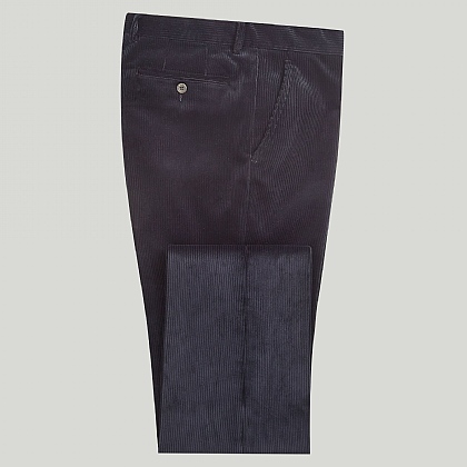 Dark Navy Cord Unfinished Trouser