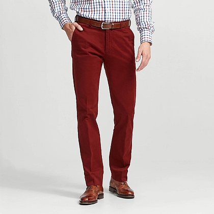 Wine Cotton Unfinished Trousers