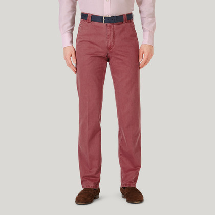 Pink Cotton Classic Fit Trousers