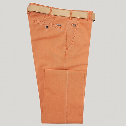 Orange Cotton Classic Fit Trousers