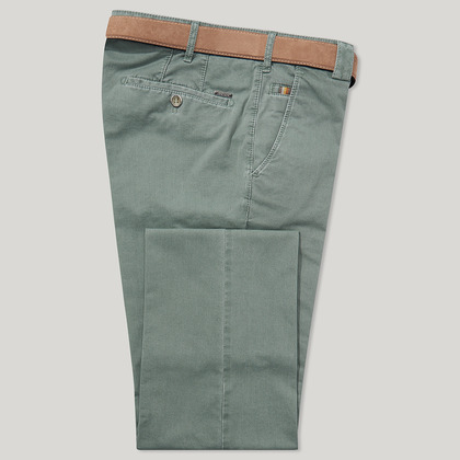 Green Cotton Classic Fit Trousers