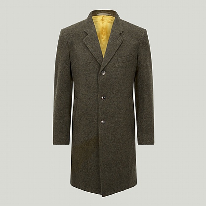 Lovat Green Wool and Cashmere Blend Coat